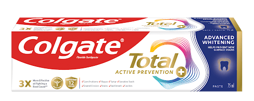 Colgate Total 12 Hour Germ Protection Advanced Whitening Whole Mouth Protection Toothpaste - 75ml