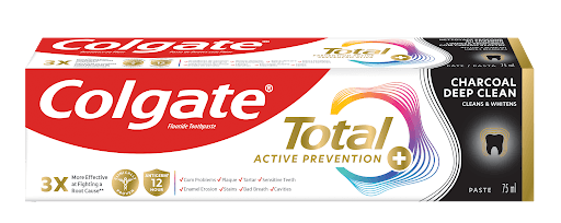 Colgate Total 12 Hour Germ Protection Charcoal Deep Clean Whole Mouth Protection Toothpaste - 75ml
